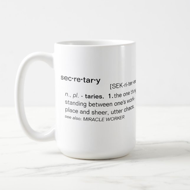 Definition of Secretary Funny Mug (Left)