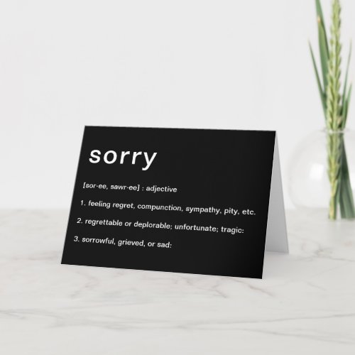 definition of sorry card