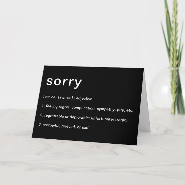 definition of sorry card (Front)