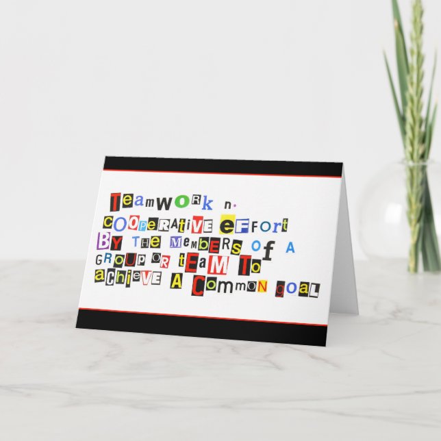 definition of teamwork card (Front)