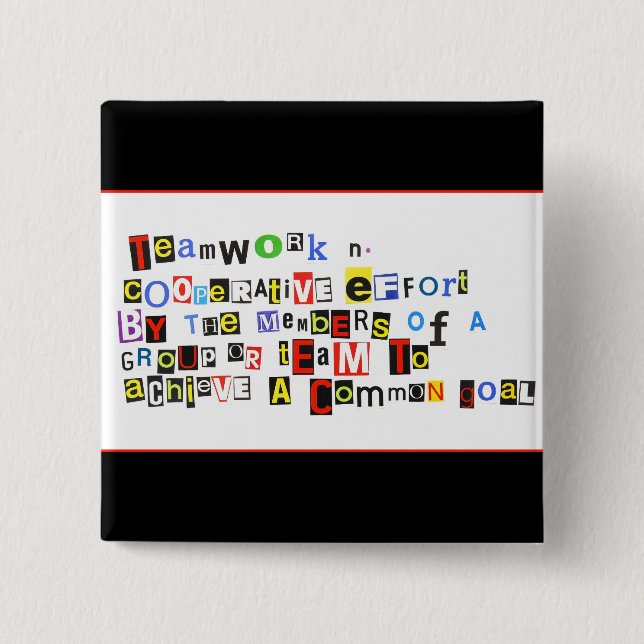Definition of Teamwork Pinback Button (Front)