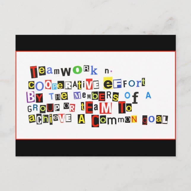 Definition of Teamwork Postcard (Front)