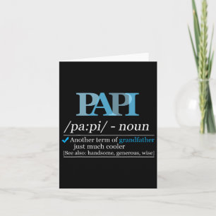 Definition Papi Funny Grandpa Dad Fathers Day Chri Card