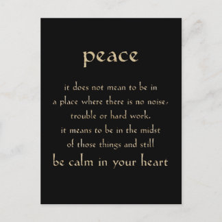 DEFINITION PEACE CALM HEART COMMENTS EXPRESSIONS S POSTCARD