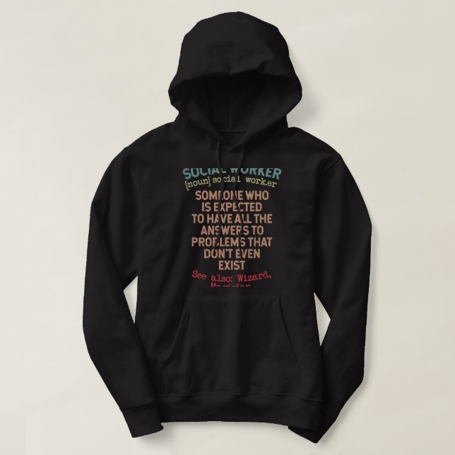 Definition Social Worker Gift for Women Social Wor Hoodie (Design Front)