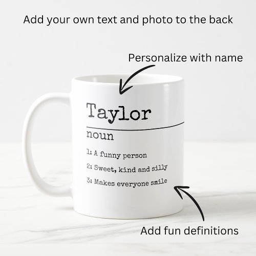 Definition Your Own Fun Personalized Coffee Mug