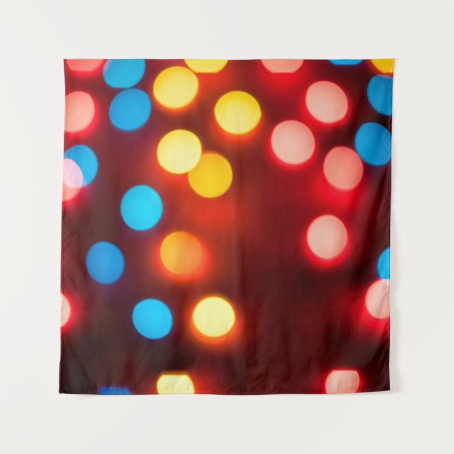Defocused christmas lights. New Year bokeh. Abstra Tapestry (Front)