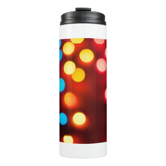 Defocused christmas lights. New Year bokeh. Abstra Thermal Tumbler (Front)