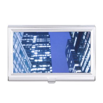 Defocused Upward View Of Office Building Windows Case For Business Cards by iconicnewyork at Zazzle