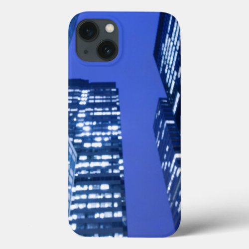 Defocused upward view of office building windows iPhone 13 case