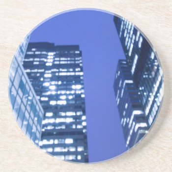 Defocused Upward View Of Office Building Windows Drink Coaster by iconicnewyork at Zazzle