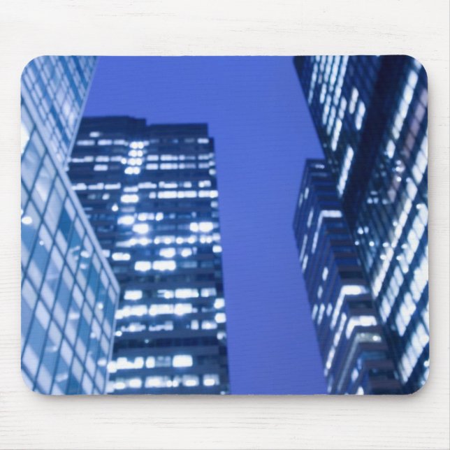Defocused upward view of office building windows mouse pad (Front)