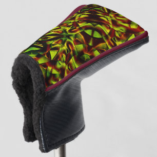 Deformed ties of burnt green ribbons golf head cover