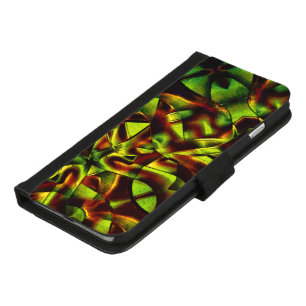 Deformed ties of burnt green ribbons iPhone 8/7 plus wallet case