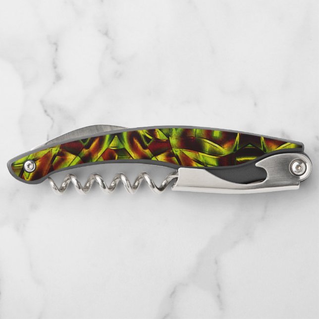 Deformed ties of burnt green ribbons waiter's corkscrew (Back)