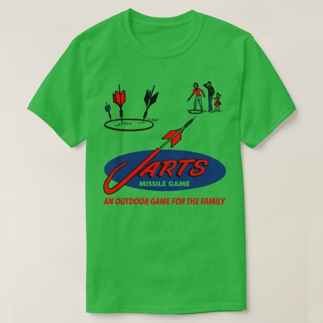 Defunct 60s Lawn Jarts Missile Game T-Shirt (Design Front)
