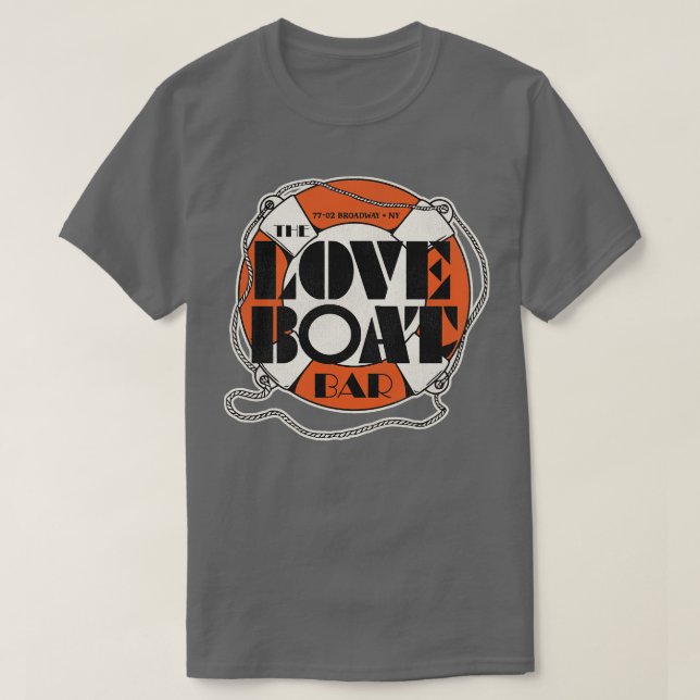 Defunct 80s LOVE BOAT Latino Gay Nightclub Bar NYC T-Shirt (Design Front)