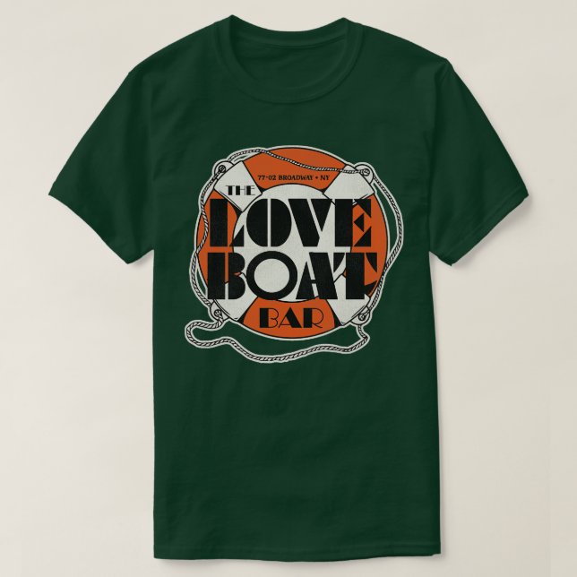 Defunct 80s LOVE BOAT Latino Gay Nightclub Bar NYC T-Shirt (Design Front)