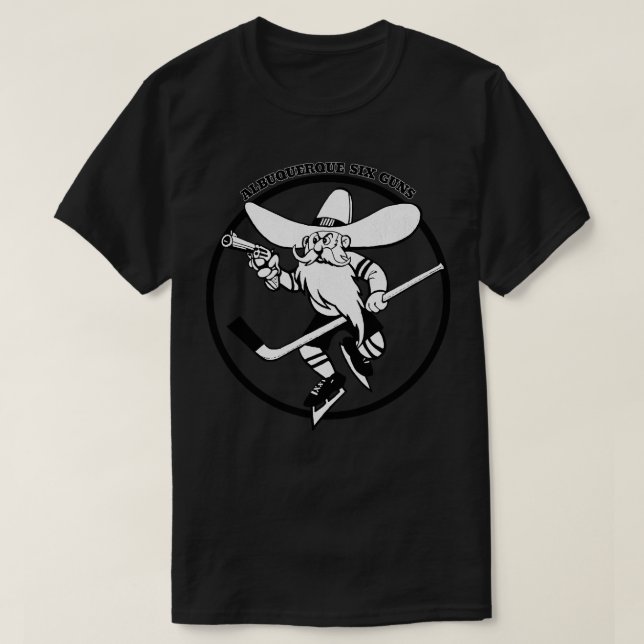 Defunct Albuquerque Six Guns Hockey T-Shirt (Design Front)
