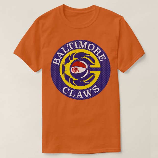 Defunct Baltimore Claws ABA Basketball 1976 T-Shirt (Design Front)