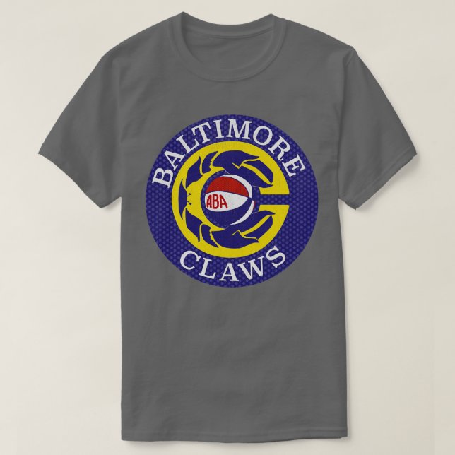 Defunct Baltimore Claws ABA Basketball 1976 T-Shirt (Design Front)