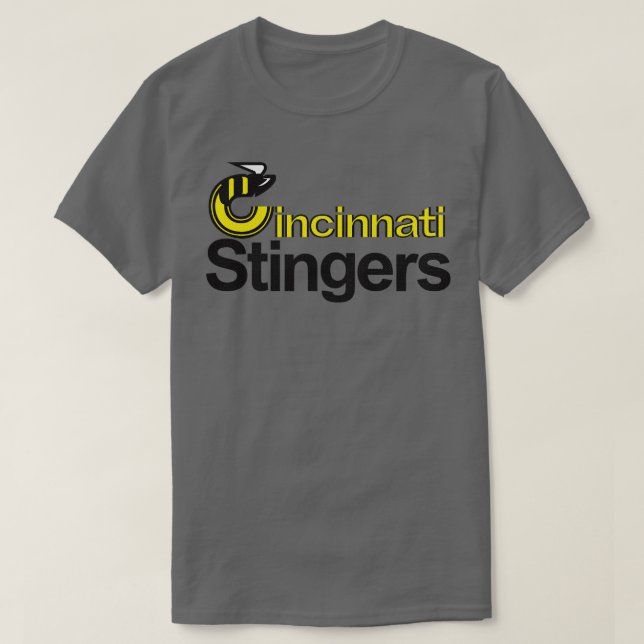Defunct Cincinnati Stingers Hockey 1977 T-Shirt (Design Front)