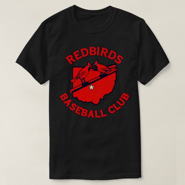 Defunct Columbus Redbirds Baseball Team T-Shirt (Design Front)