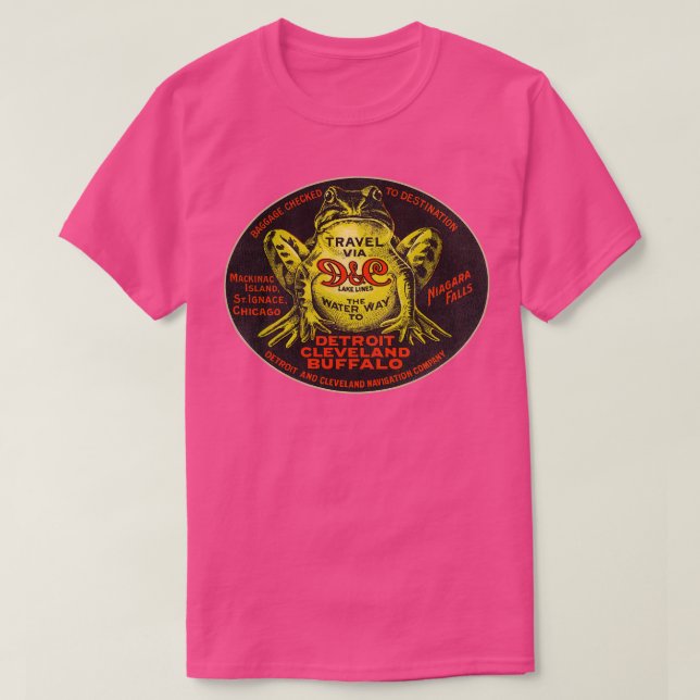 Defunct DC Lake Lines Travel Souvenir Luggage Labe T-Shirt (Design Front)
