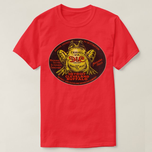 Defunct DC Lake Lines Travel Souvenir Luggage Labe T-Shirt (Design Front)