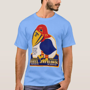 Defunct Hotel Jayhawk Topeka Kansas Luggage Label T-Shirt