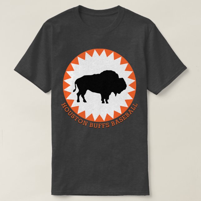 Defunct Houston Buffs Buffalos Minor League Baseba T-Shirt (Design Front)