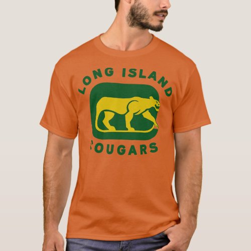 Defunct Long Island Cougars NAHL Hockey 1973 T_Shirt