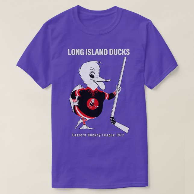 Defunct Long Island Ducks EHL Hockey 1972 T-Shirt (Design Front)