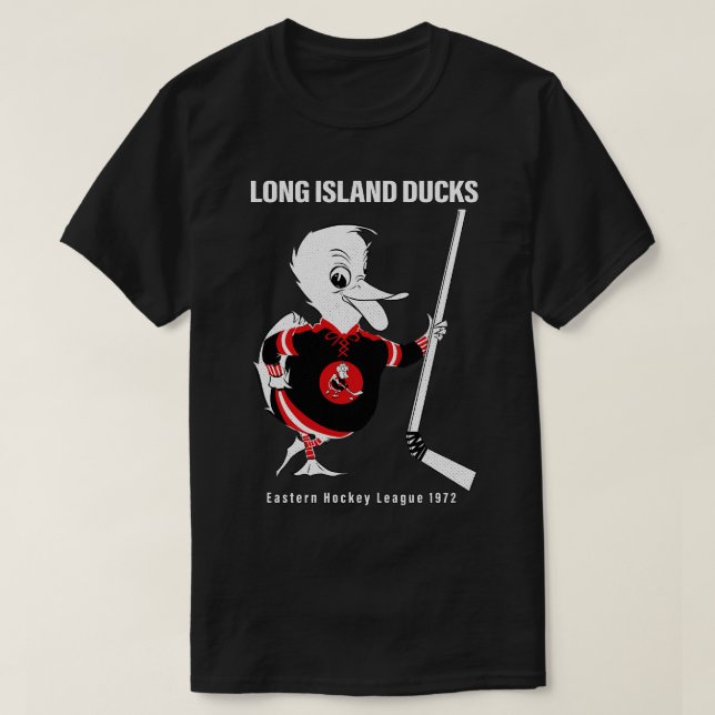 Defunct Long Island Ducks EHL Hockey 1972 T-Shirt (Design Front)