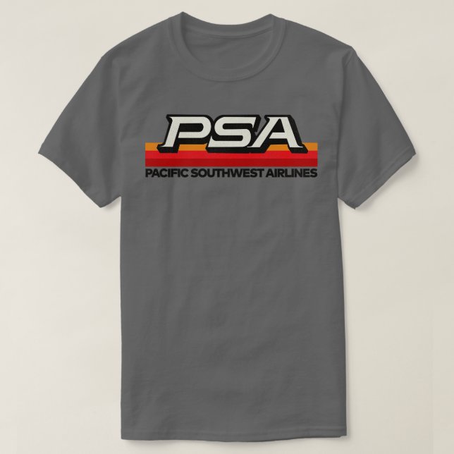 Defunct PSA Airlines 70s 80s Pacific California T-Shirt (Design Front)