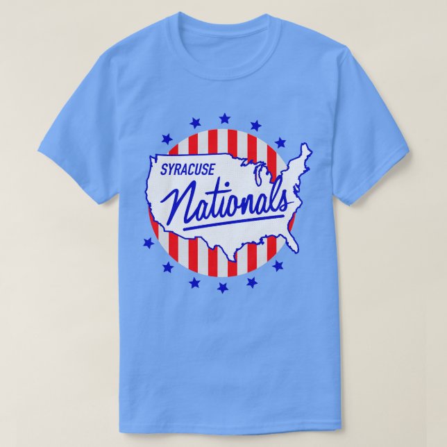 Defunct Syracuse Nationals NBL Basketball 1948 T-Shirt (Design Front)