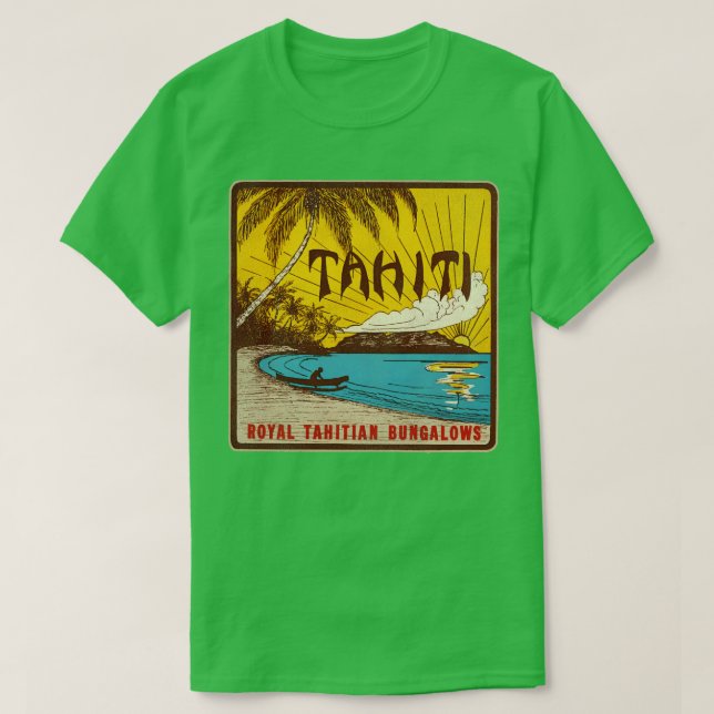 Defunct Tahiti Bungalows Travel Souvenir Luggage L T-Shirt (Design Front)