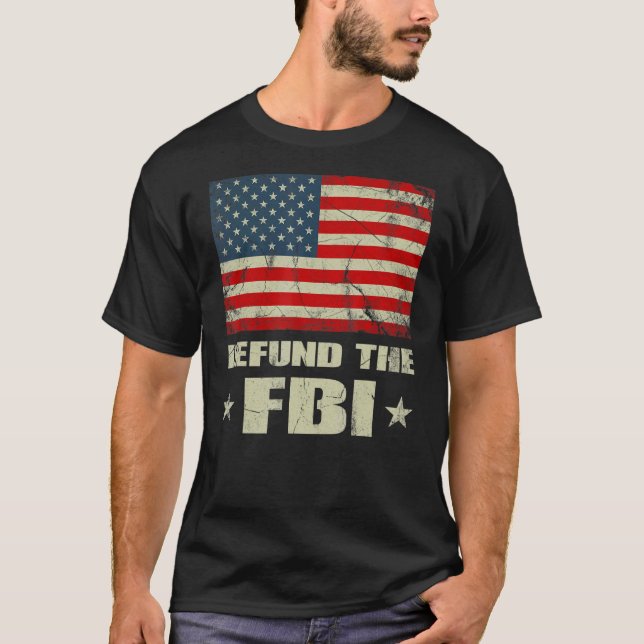 Defund the FBI American Flag T-Shirt (Front)