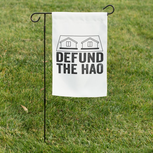 Defund the HOA Homeowners Association Social GIft Garden Flag (In SItu)