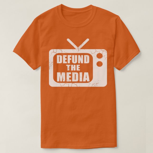 Defund The Media Fake News T-Shirt (Design Front)