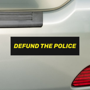 Defund The Police black yellow Car Bumper Sticker