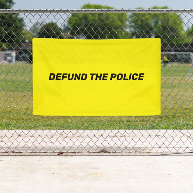 Defund The Police yellow black typography modern Banner (Insitu)