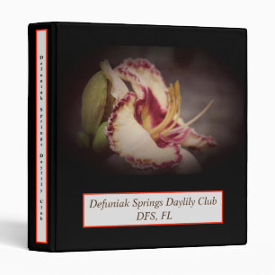Defuniak Springs Daylily Club 3 Ring Binder