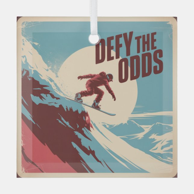 Defy The Odds Glass Ornament (Front)
