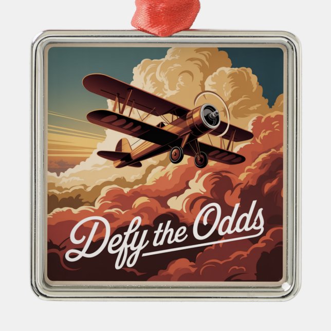 Defy The Odds Metal Ornament (Front)