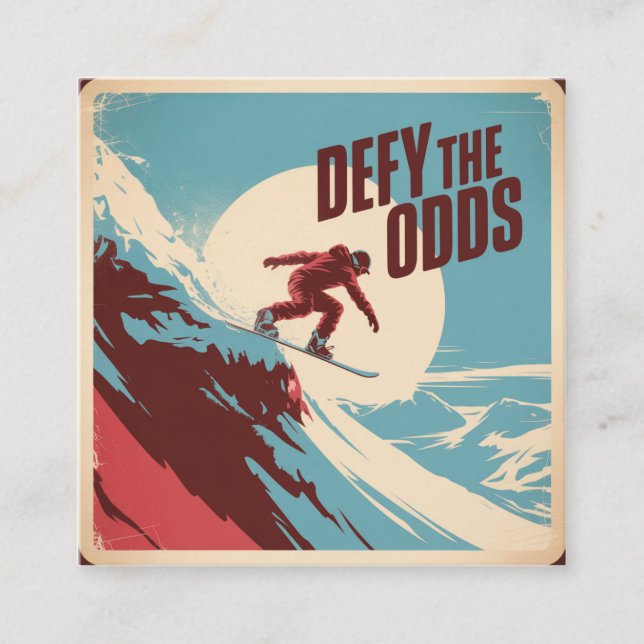 Defy The Odds Square Business Card (Front)