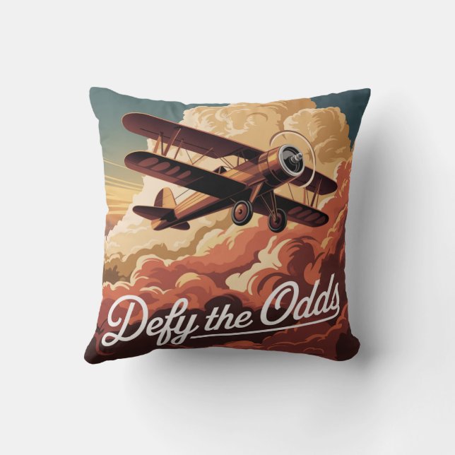 Defy The Odds Throw Pillow (Back)