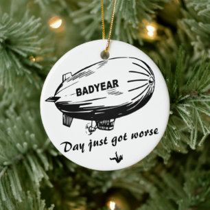 Defying Gravity of a Bad Year 🎈 Ceramic Ornament