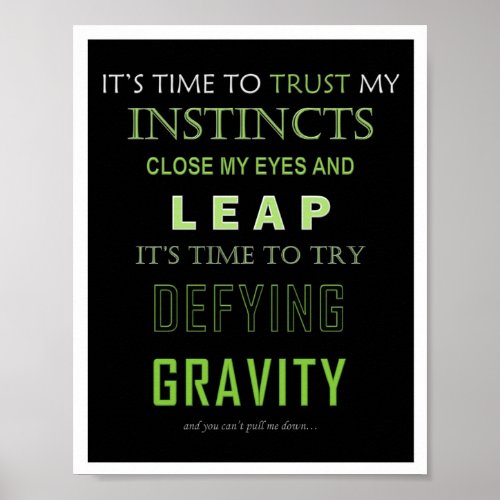 Defying Gravity Word Poster