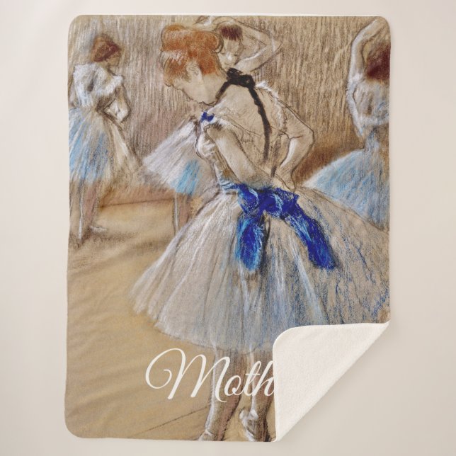 Dega’s Dancer With Blue Ribbon  Sherpa Blanket (Front)